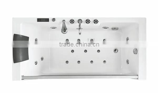 2016 New Design Portable Glass Tub Rectangular Whirlpool Massage Bathtub photo-2