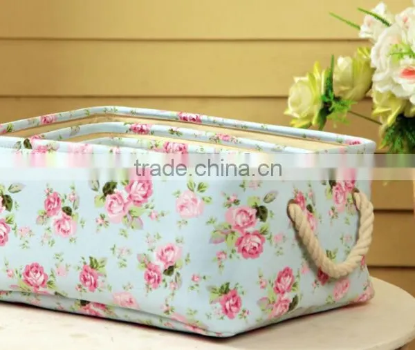 YIWU RODA 100%canvas Fashionable Floral High-capacity Folding Storage Box Quality Choice photo-2