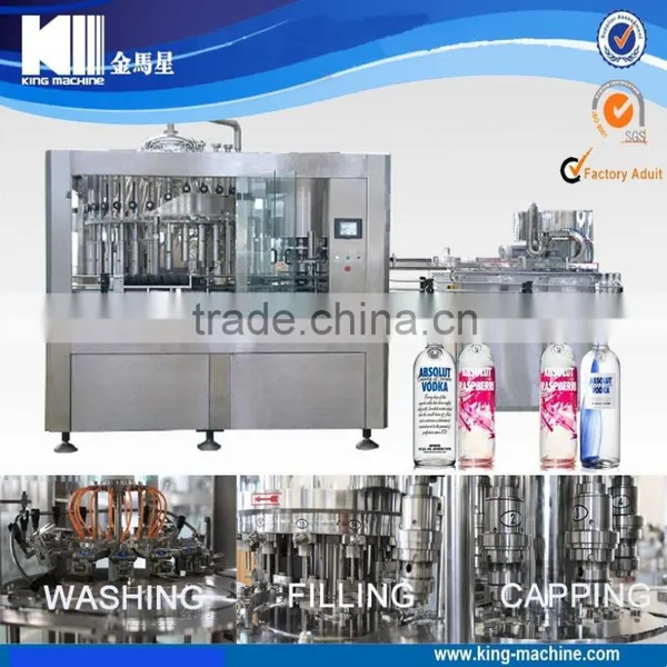 Automatic 3 in 1 Glass Bottling Line for Whisky/ Vodka/Alcohol
