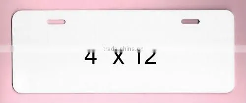 White Dye Sublimation Aluminum Half Size License Plate Blanks