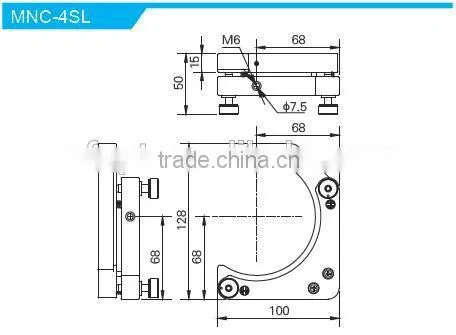 MNC-4SL/Height of Center Height 68mm/High Precision Kinematic Mounts With 2 Adjusters/kinematic Mount photo-2
