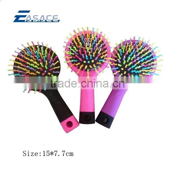 plastic colorful hairbrush