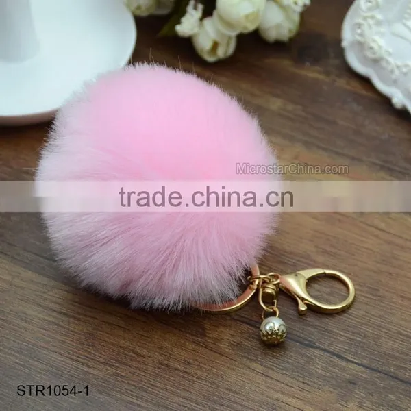 9cm Big Pom Pom Keychain Fake Fur Keychain For Promotion photo-2