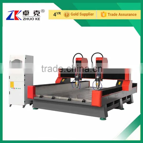 Discount Price CNC Carving Machine For Stone Wood Metal ZK-1325 1300*2500MM With 2 Heads Of PCI NcStudio Controller photo-2