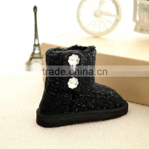 Customed Size Button Sparkle Snow Children Shoes photo-2