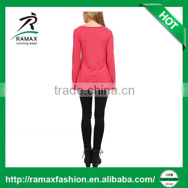 Ramax Custom Women Sport Lightweight Round Neck Pullover Long Sleeve T Shirt photo-3