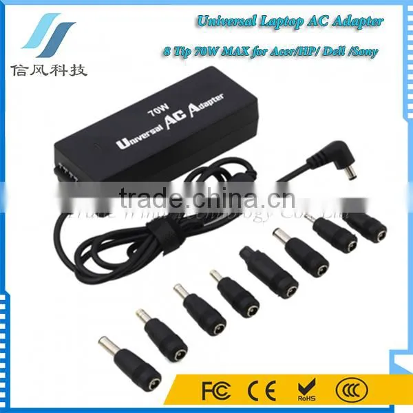 70W Universal Laptop Power Adapter for Acer / for HP / for Dell / for Sony Black