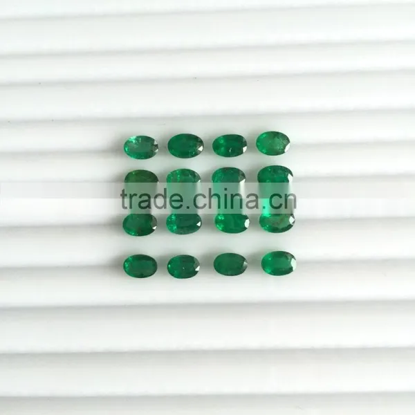 Oval Faceted Cut Natural Emerald Zambian Green Loose Gemstones photo-2