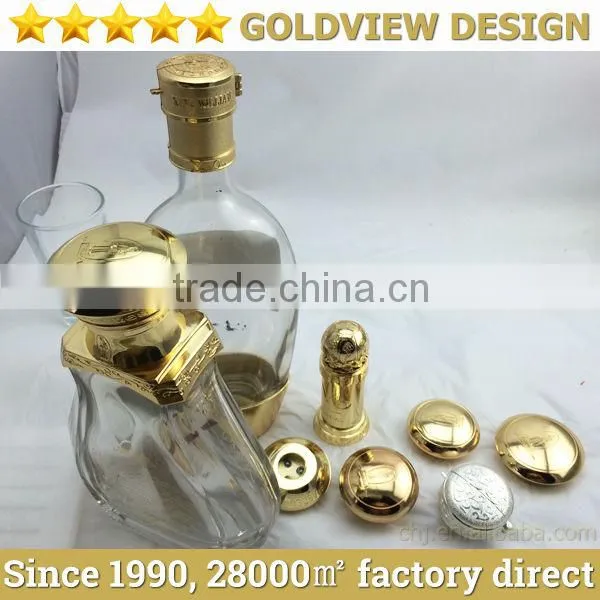 Die Casting Gold Plated Zamac Metel Liquor Caps for Wine Packing,screw Top Bottle Cap,Metal Liquor Caps,Zamac Liquor Caps