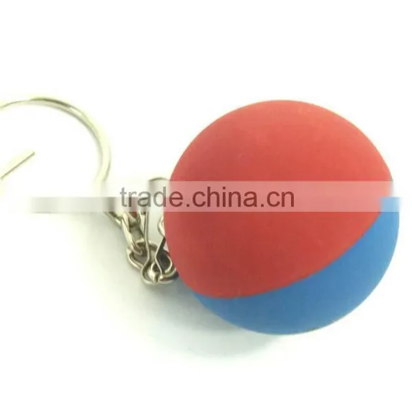 Rubber ball key chain
