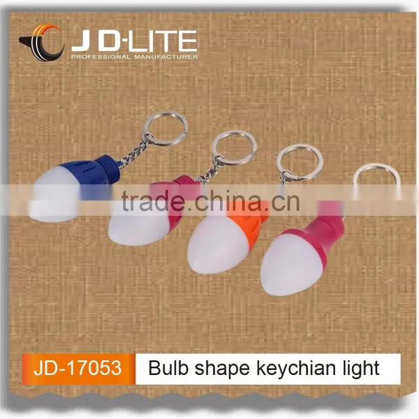 Bulb Shape Led Flashlight Keychain With Differenct Colors Led Light Bulb Key Chain photo-3