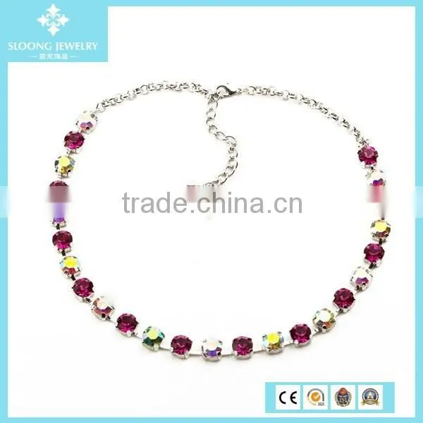New Custom Brand Quality Red Crystal Fancy Necklace Sets photo-3
