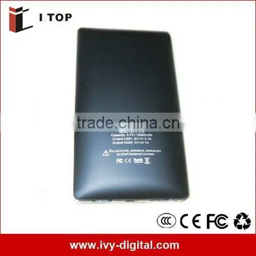 High Quality 12000mAh Mobile Phone Power Bank With fc ce Rohs photo-2