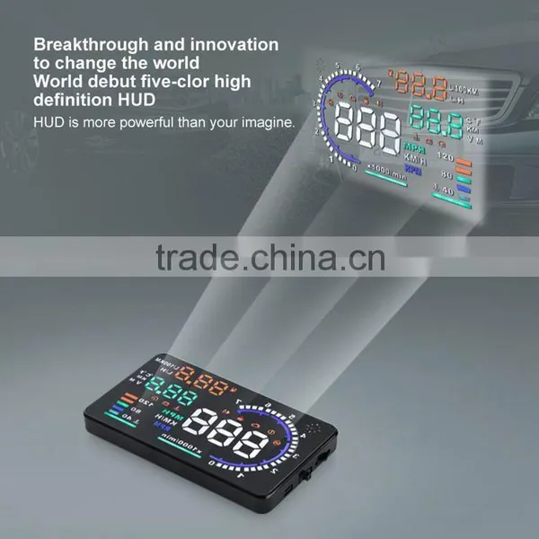 Wholesale 5" GPS Car HUD Head Up Display OBD 2 Speed Warning System, Hud Display XY-HUD208 photo-6