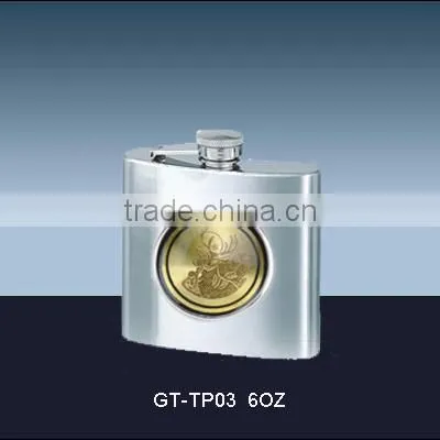 6OZ Stainless Steel Hip Flasks With Splice Piece