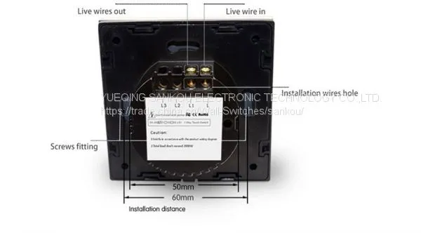 EU Standard 110V/250V Two Gang One Way Black Crystal Glass Panel Wall Switch Touch Light Switch photo-5