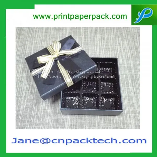 Custom Ribbon Fancy Paper Gift Boxes Chocolate Packaging Box Lid and Base Box photo-3