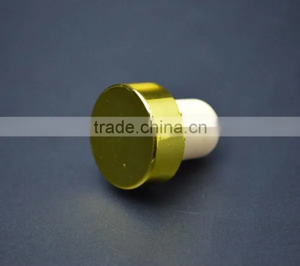 Shiny Gold Aluminum Cap With Synthestic Cork Wholesale Cork Stopper photo-3