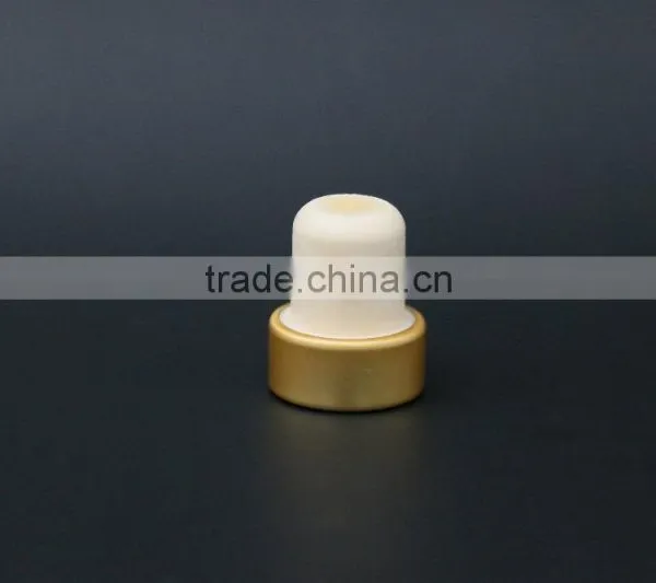 Gold Aluminum Cap With Synthestic Cork Wine Bottle Stopper Manufacturer photo-4