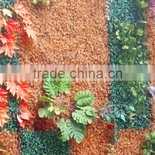 1mx1m New Hotel Decoration Artificial Fire Autum Red With Green Grass Wall EDC1604 03Y07 photo-5