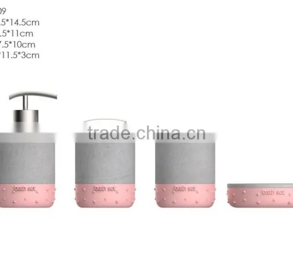 Bathroom Accessories Set Bath Soap Dispenser, Tooth Brush Holder, Soap Tray and Toilet Brush Holder
