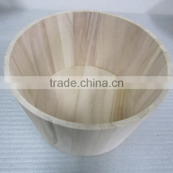 Hot Sale Natural Handmade Round Shape Solid Wooden Barrel, Wood Barrel With Rope Handle Manufacture