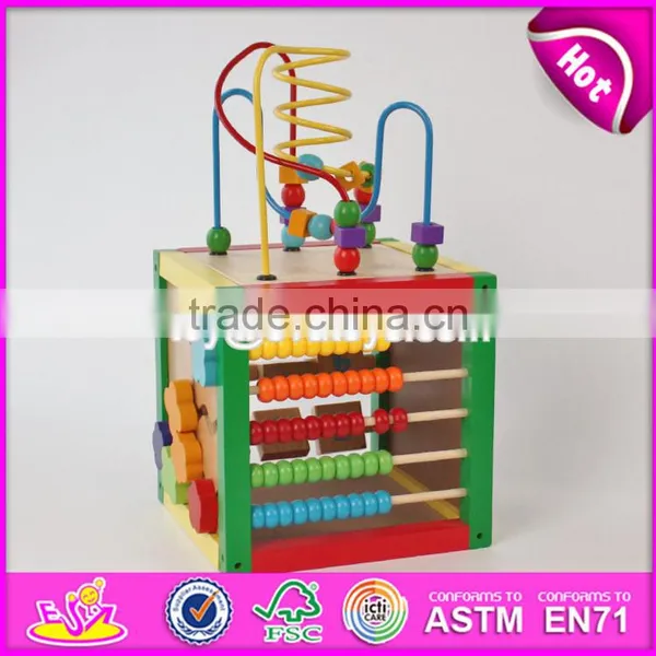 Best Educational Bead Maze Toys Mini Wooden Kids Activity Cube W11B142 photo-2