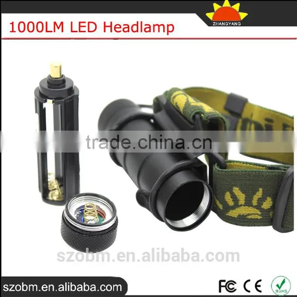 OEM XML-T6 LED Dimmable Zoom 1000 Lumen Frontal Head Torch Light Powerful Headlamp photo-5