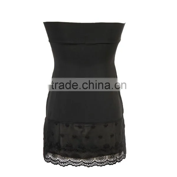 Wide Foldable Waistband Poly/spandex A Line Skirts 4 Wearing Ways Lace Trim Embroidered Skirt Extender photo-4