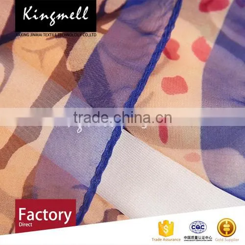 Custom Red Digital Printed Silk Chiffon Shawl Hot Sale Shawl photo-3