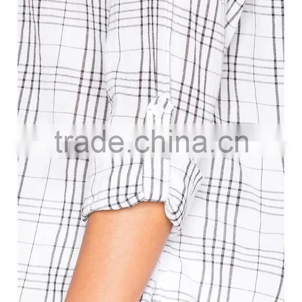 Custom Women Western Plaid Oversized Shirts Wholesale OEM Service photo-4