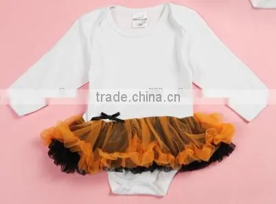 2016-2017 Hot Sale Blank Long Sleeve Cotton Baby Tutu Romper photo-2