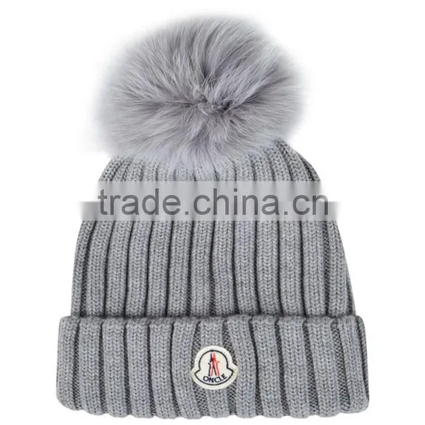 Multifunctional Plastic Knit Beanie With Fur Pom Ball Hat photo-2