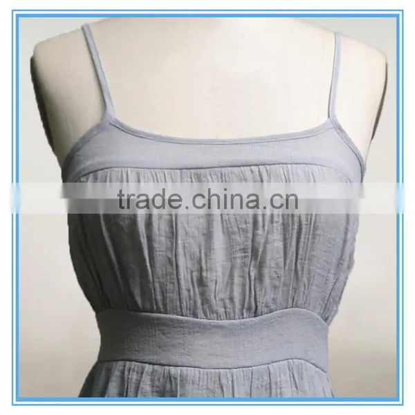 Girl's Sexy Spaghetti Strap Dress Grey Lace Hem Slip Midi Dress photo-3