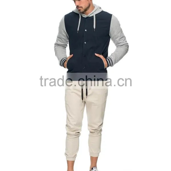 Mens Ball Park Jacket Hoodie Button Through Hoodie 2015 photo-4