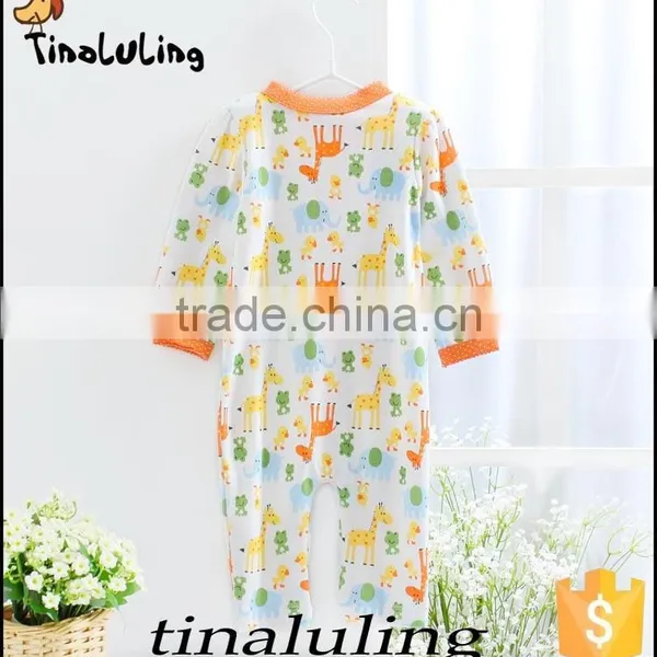 OEM and ODM Infant Baby Romper Baby Griaffe Pattern Animal Rompers Girls Bodysuits Jumpsuits photo-2