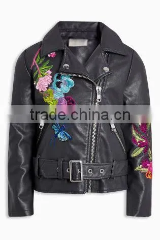 Hot Selling Winter Kids Leather Jacket for Girls With High Quality photo-3