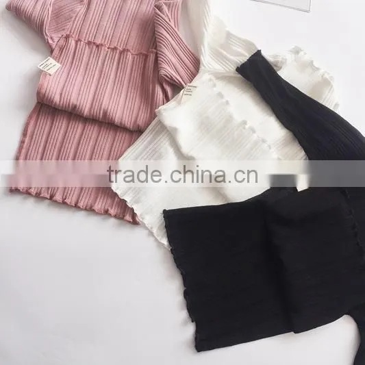 1-6 Years 2017 New Autumn Full Sleeve Good Quality Cotton Knitting Solid Color Girls Blouse photo-2