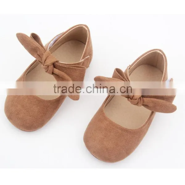 Tan Baby Rubber Sole Shoes Mary Jane Leather Baby Shoes photo-2