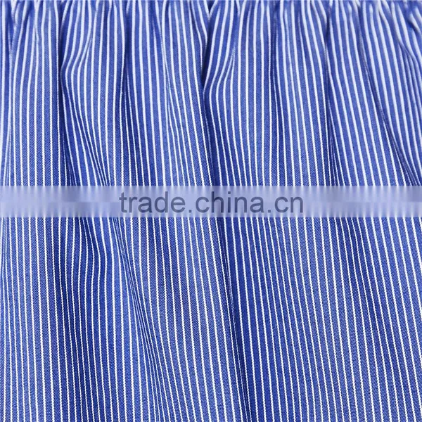 2017 OEM Spring Cute Pleated Vertical Stripes Off Shoulder Blouse photo-5