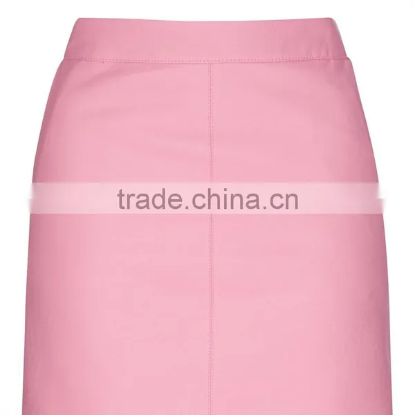 2017 OEM Spring Fashionable PU Cute Short Wrap Skirt With Side Pockets photo-5