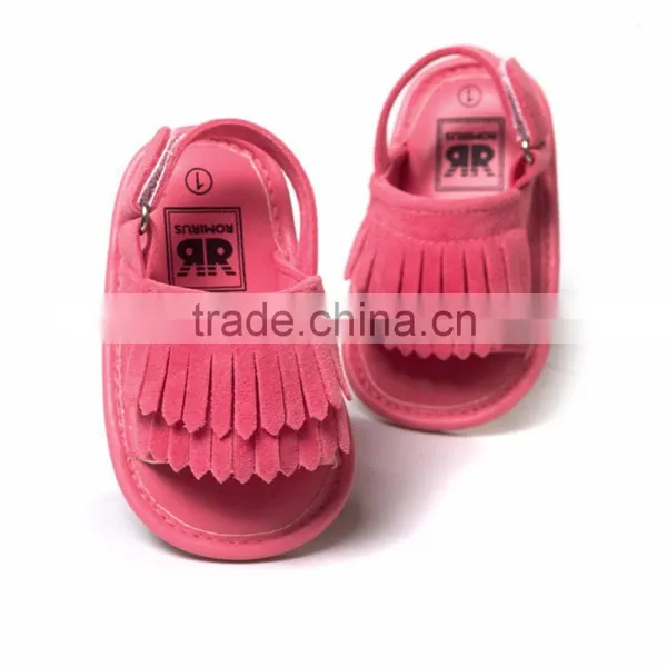 2016 New Summer Candy Color Baby Tassel Baby Leather Sandal Soft Sole Infant Girls and Boys Shoes photo-5