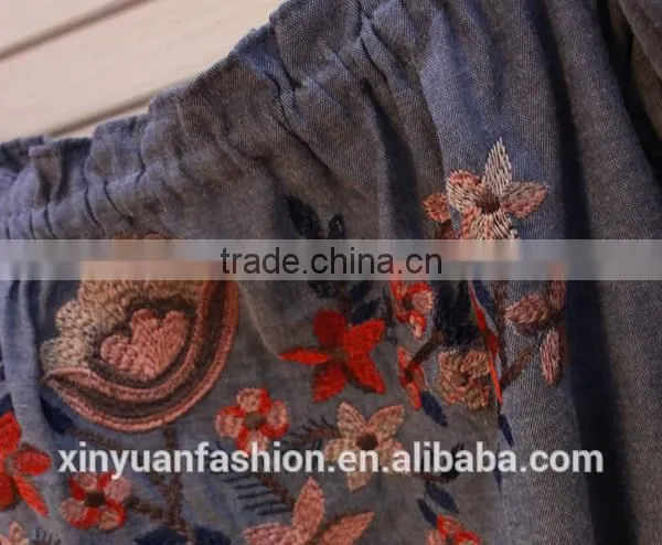2017 Korean Ladies off Shoulder Top Long Sleeve Shirt Embroidered Blouses Shirts photo-6