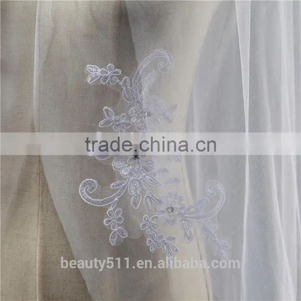 2017 Wholesale Bridal Lace Veils Hot Sale Short Elegant Bridal Wedding Veils Short Tulle Wedding Bridal Veils HL06 photo-6