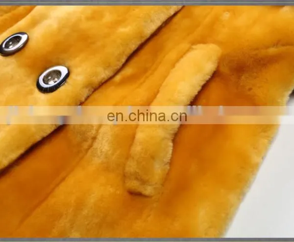 New Style Double Breasted Merino Sheep Shearling Fur Coat photo-6