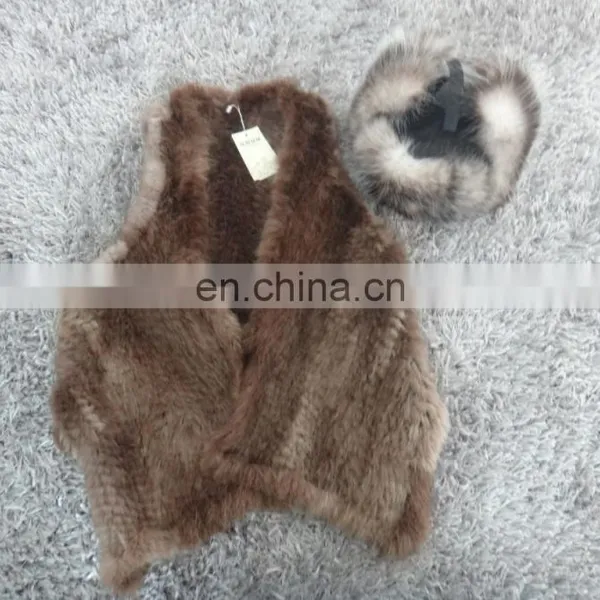 Knitted Real Mink Fur Irregular Vest for Women photo-2