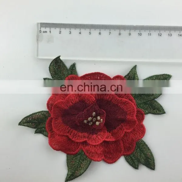 2017 Small Size 3D Tridimensional Red Rose Patch/ Applique XY-12 photo-4