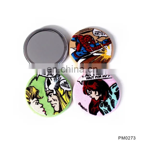 Hot Selling Unique Custom Emboridery Floral Cheap Cosmetic Make Up Pocket Mirror photo-6
