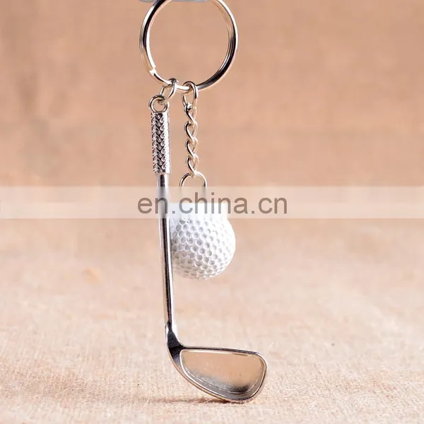 3D Mini Golf Ball And Golf Key Chain Club Shaped Metal Golf Keychains for Professional Sport Gift photo-6