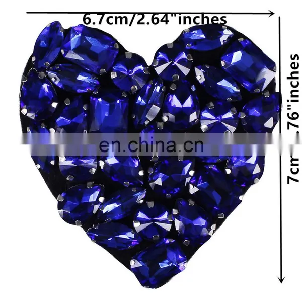 Hot!!! Beaded Crystal Navy Heart Patches Badges For Clothing photo-5